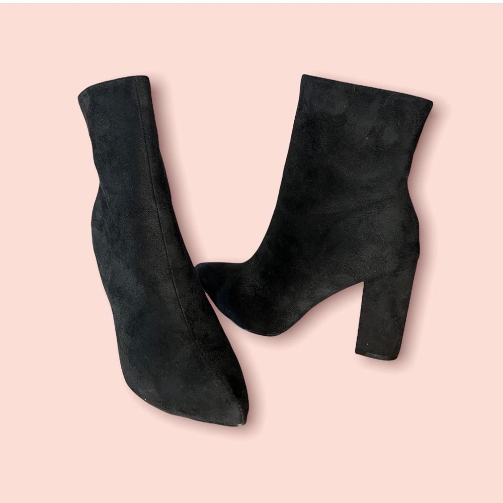 Black Block Heeled Booties